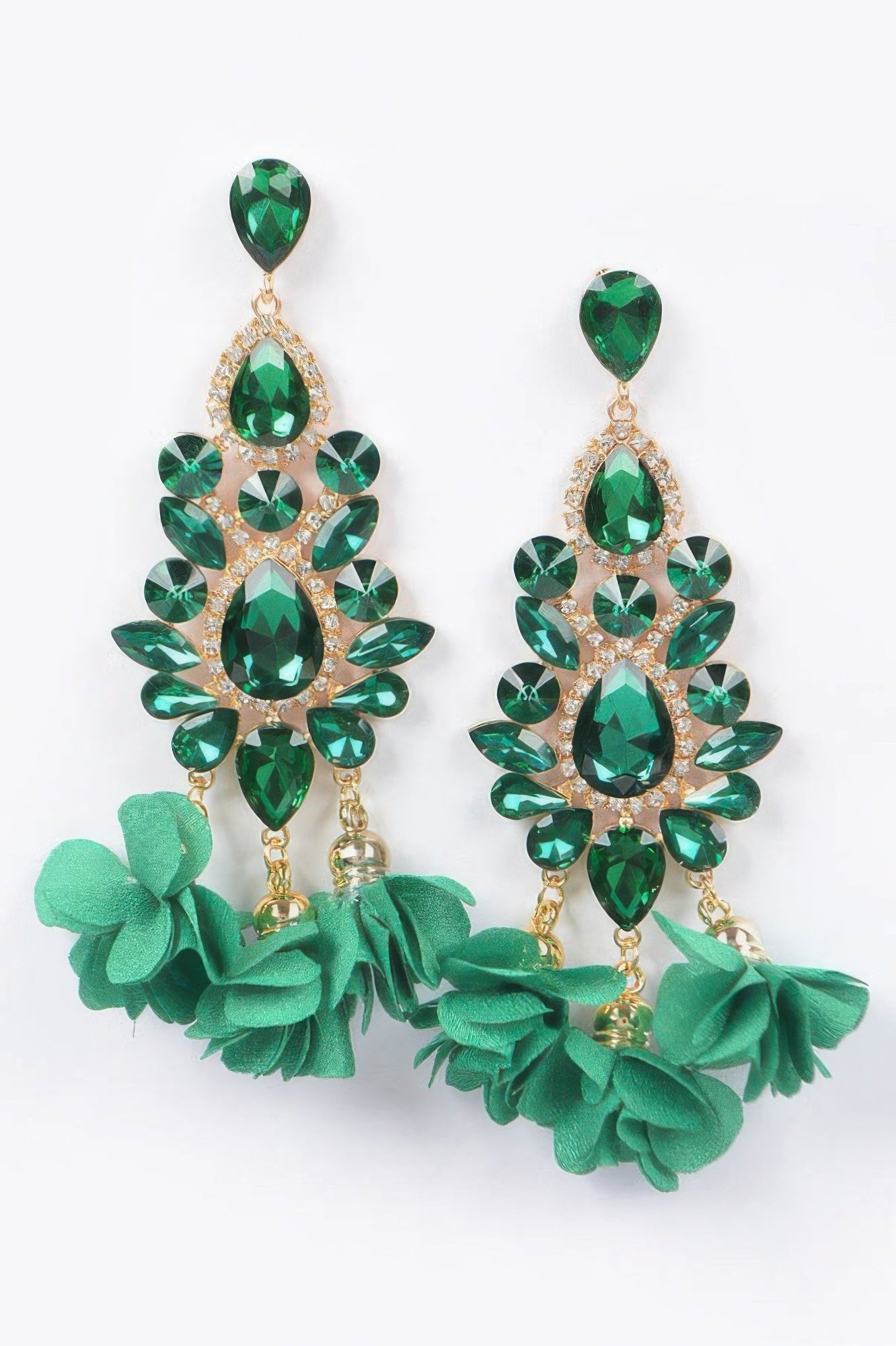 PARK AVENUE Multi Rhinestone Flower Drop Earrings: BYMANYC ® New York