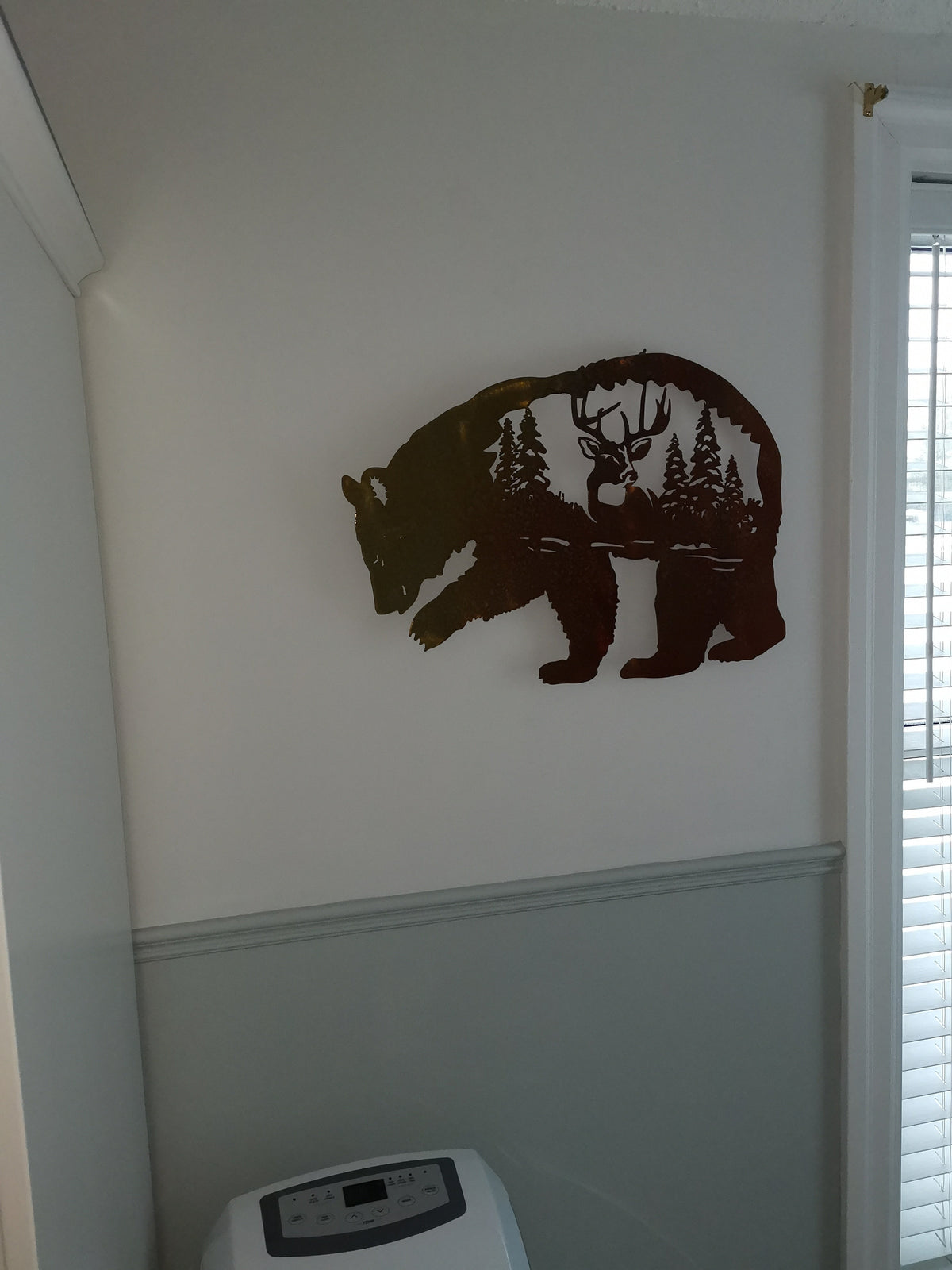 Bear and Stag Metal Wall Art, Rust