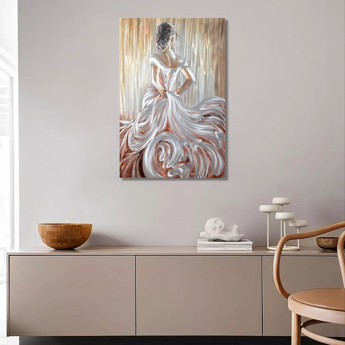 Lady in Dress Metal Wall Art