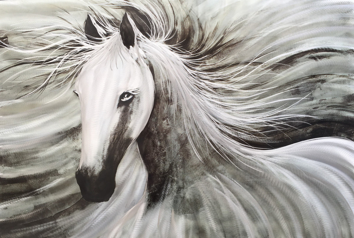 Sliver Horse Metal Wall Art