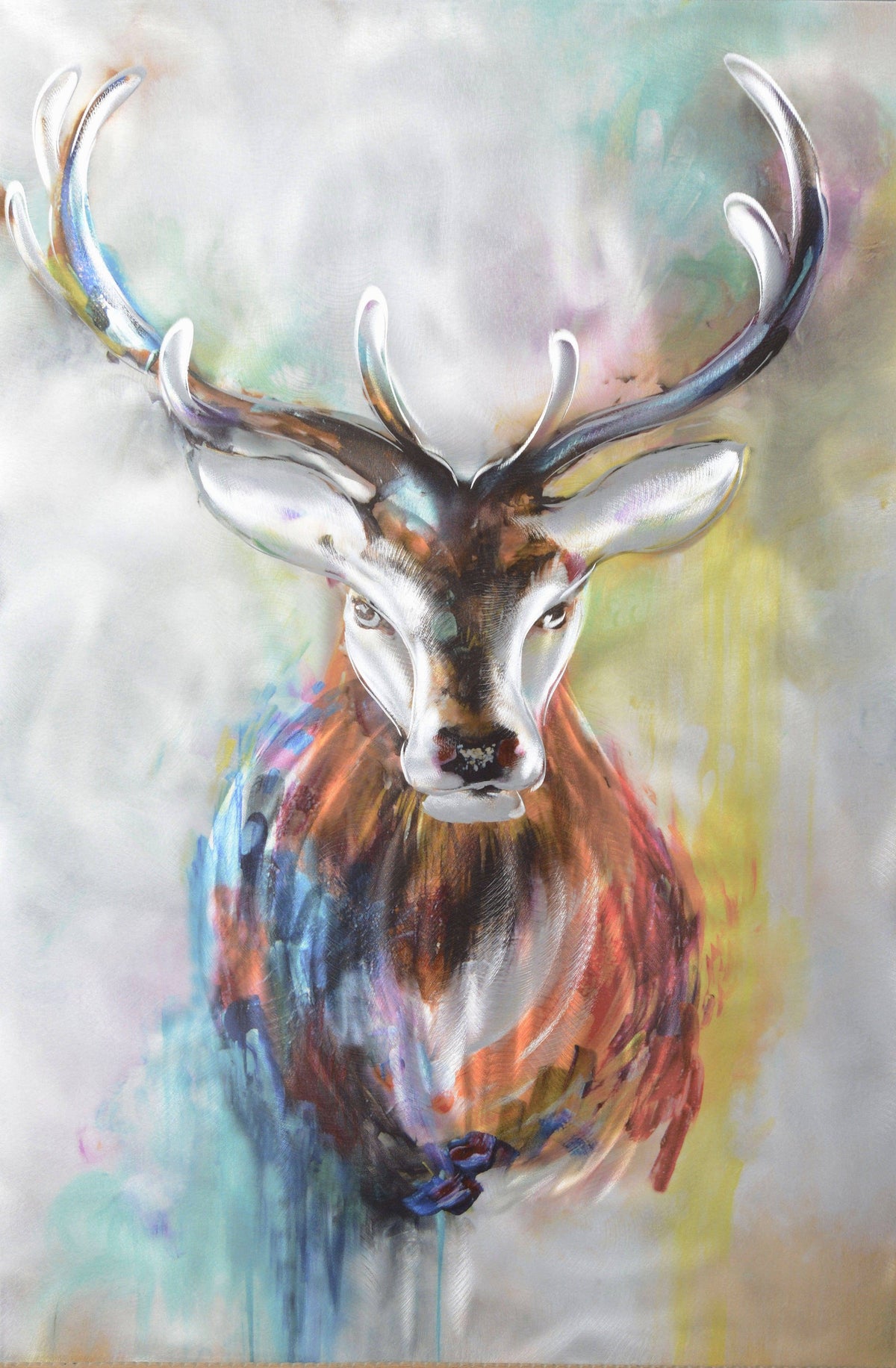 Brown Stag Metal Wall Art