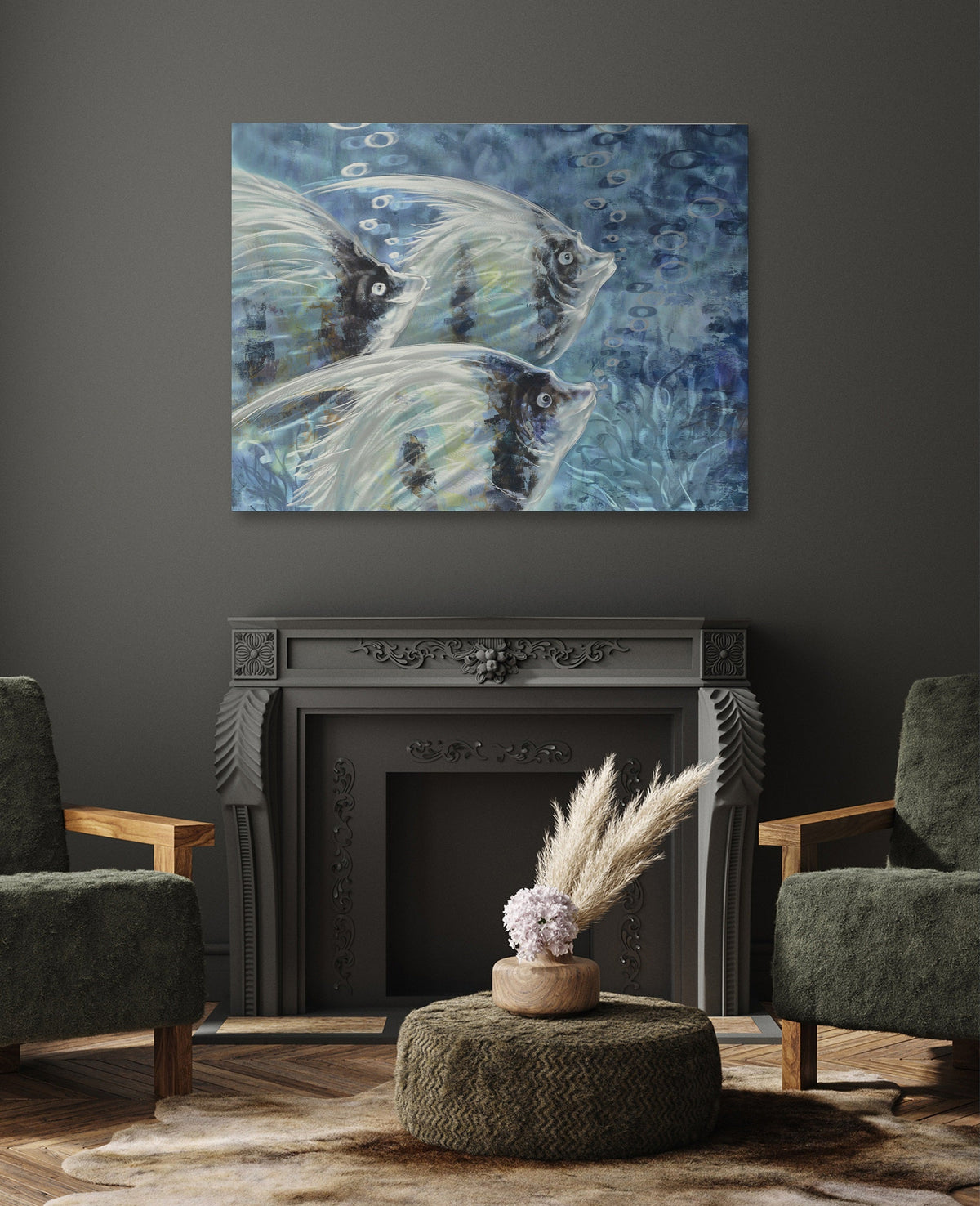 Grouping Angelfish Metal Wall Art