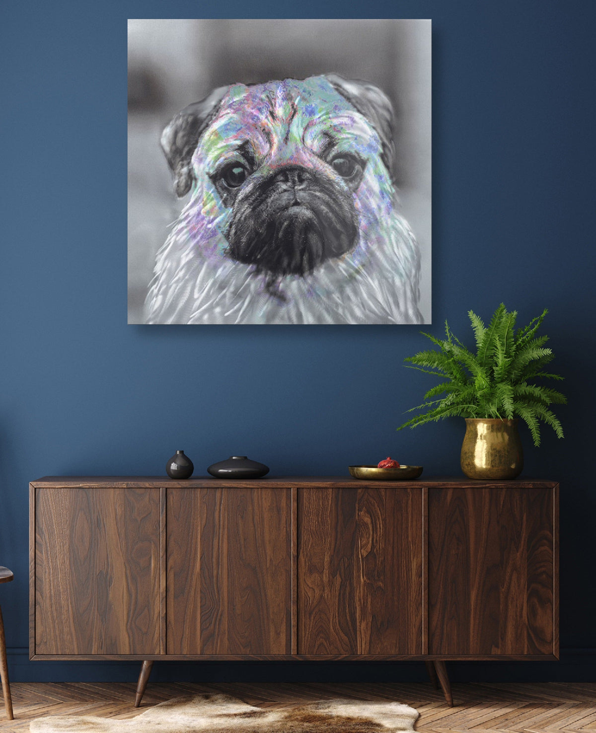 Innocent Pug Metal Wall Art