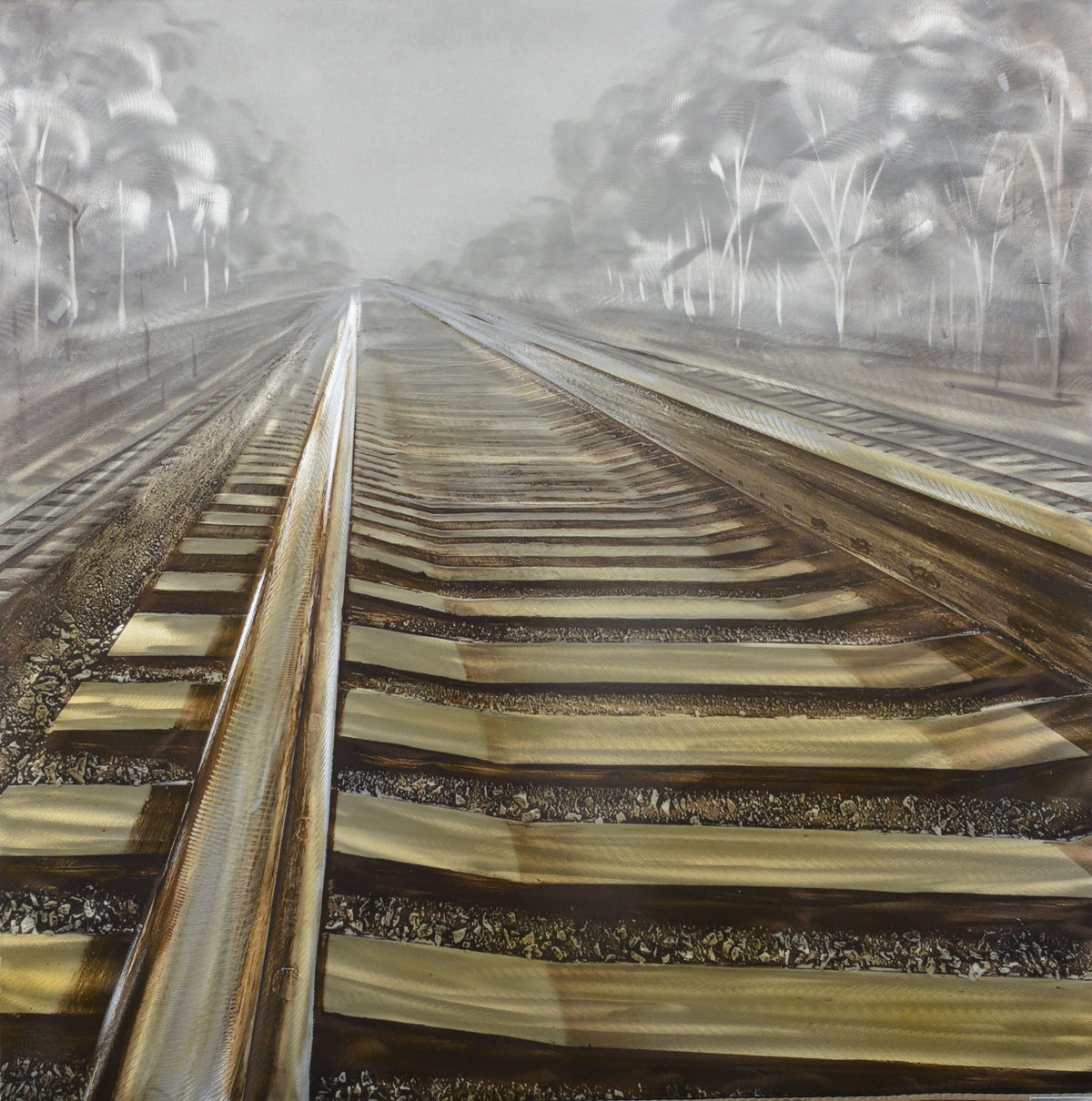 Railway Tracks Metal Wall Art