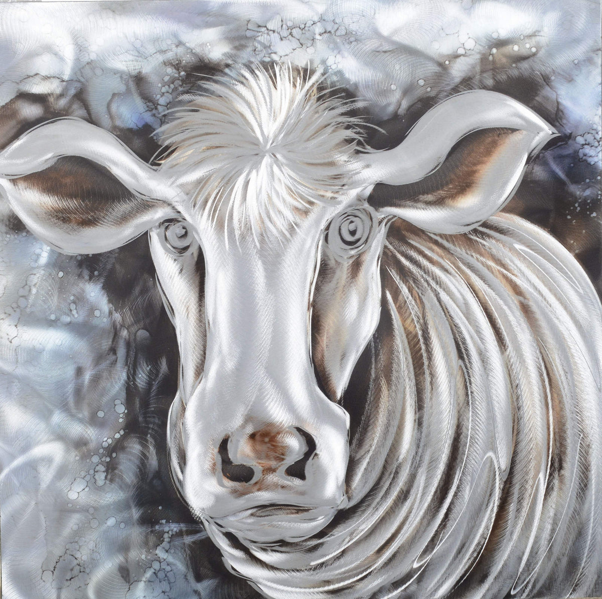 The Grey Cow Metal Wall Art