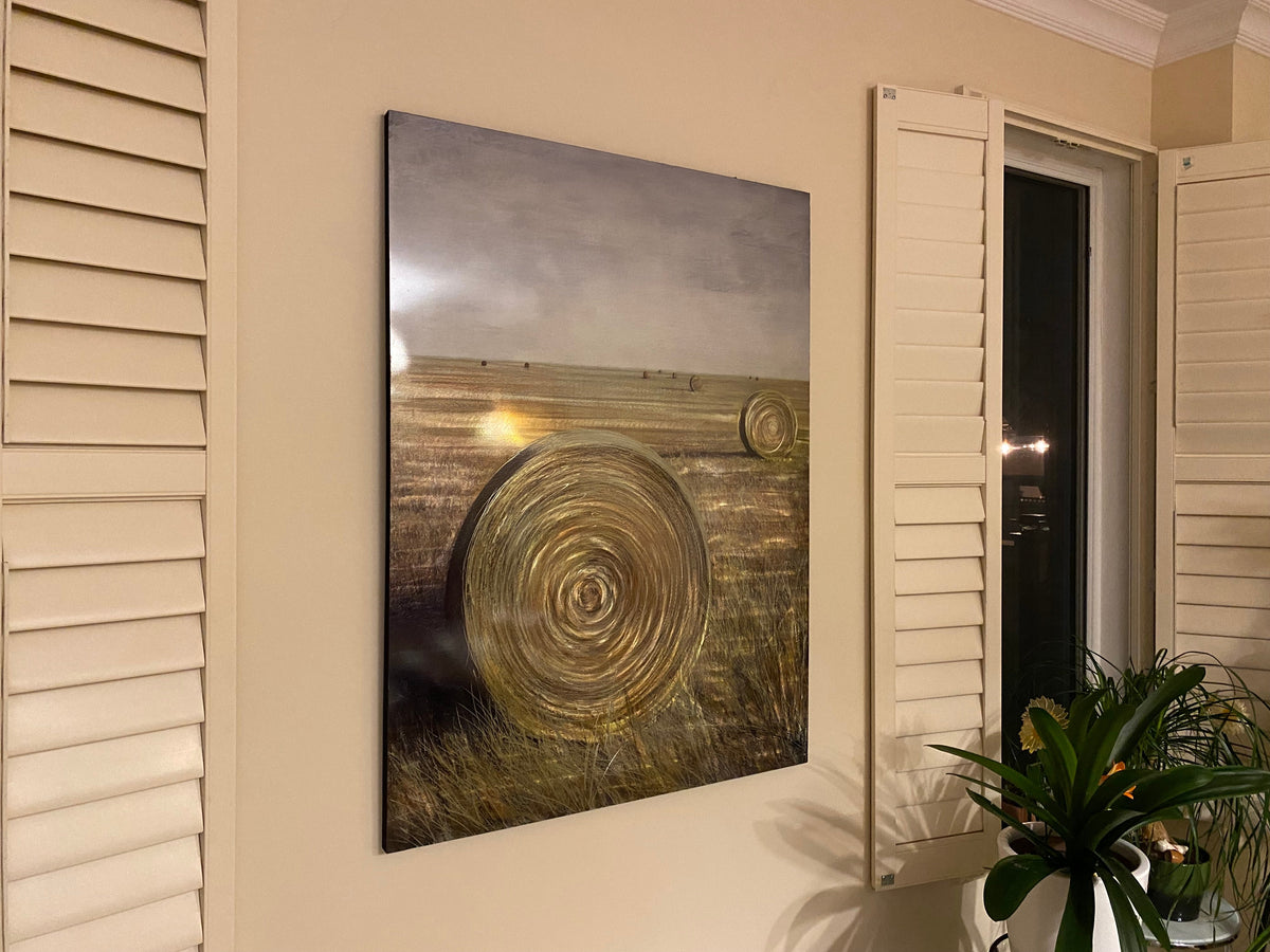 Bales of Hay Metal Wall Art