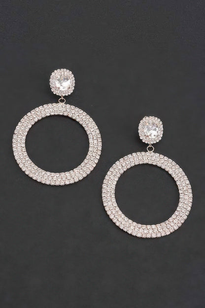 PLAZA Luxury Rhinestone Circular Drop Earrings: BYMANYC ® New York