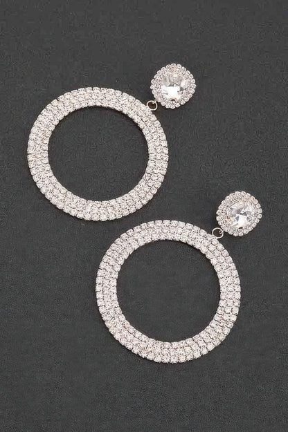 PLAZA Luxury Rhinestone Circular Drop Earrings: BYMANYC ® New York