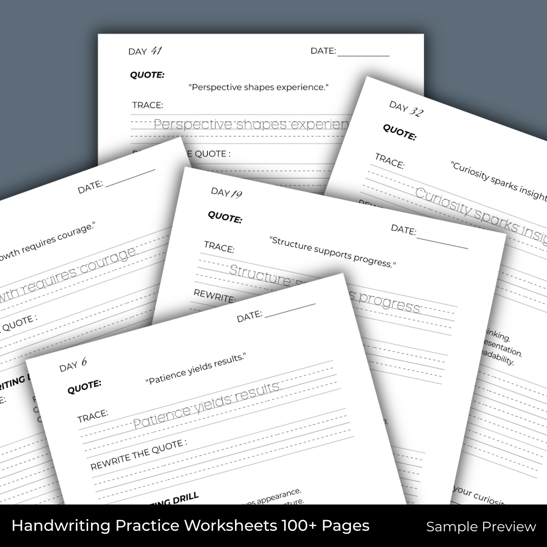 PRINT HANDWRITING - Daily Writing Practice E-Workbook by BASTION®