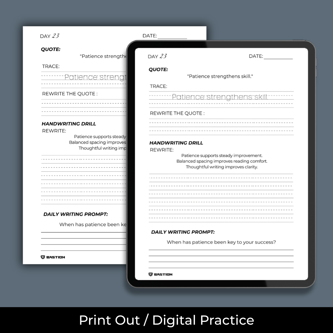 PRINT HANDWRITING - Daily Writing Practice E-Workbook by BASTION®