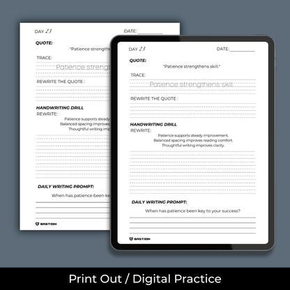 PRINT HANDWRITING - Daily Writing Practice E-Workbook by BASTION®