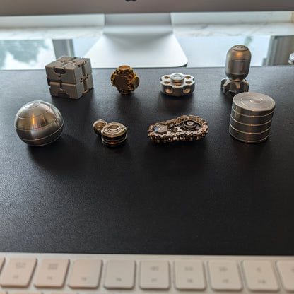 Set of 8 -Metal Desk Fidget & Kinetic Toy Collection