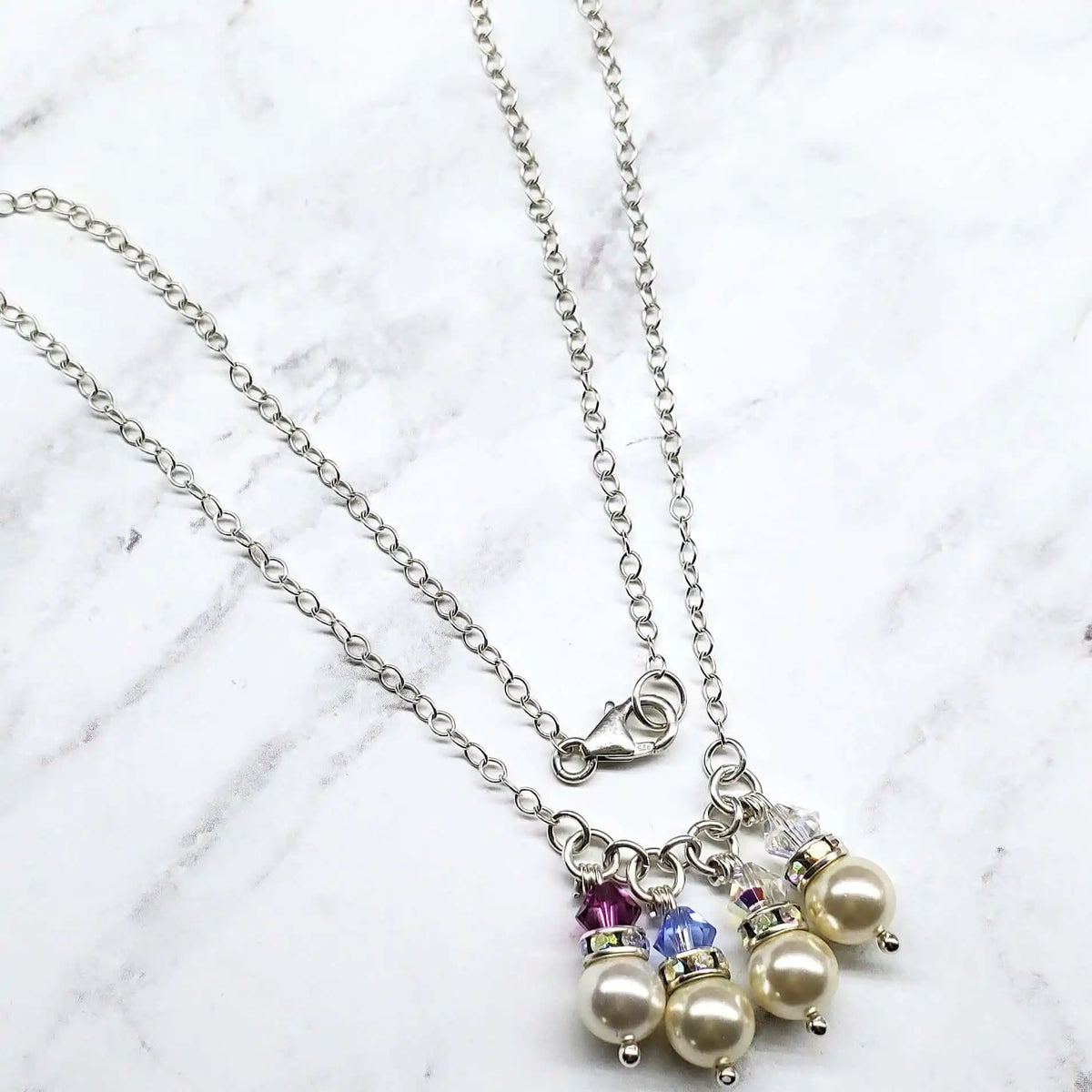 Pearl Crystal Birthstone Necklace by Alexa Martha
