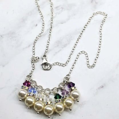 Pearl Crystal Birthstone Necklace by Alexa Martha