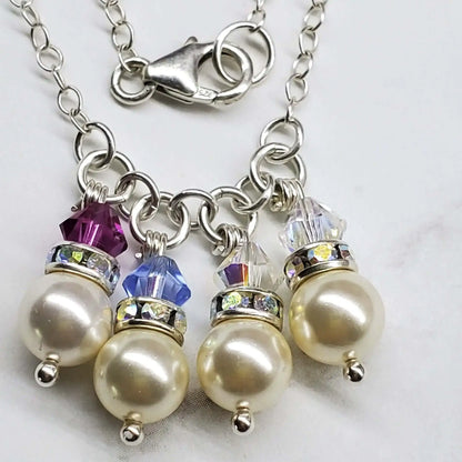 Pearl Crystal Birthstone Necklace by Alexa Martha