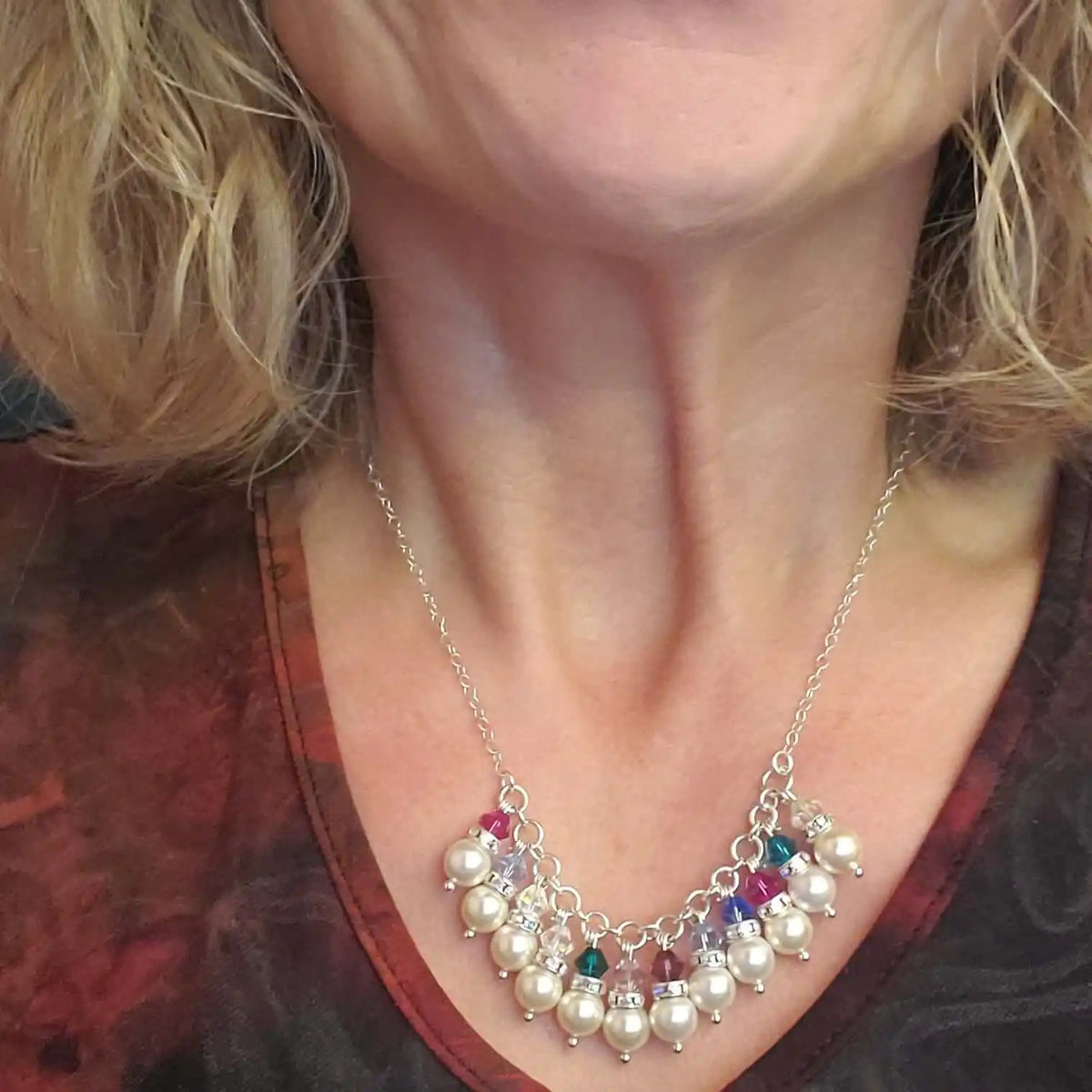 Pearl Crystal Birthstone Necklace by Alexa Martha