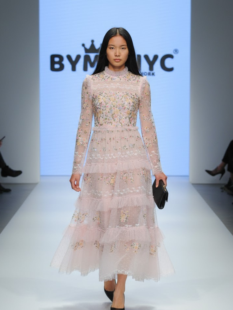 Pink Midi Party Dress BLOSSOM: Prêt-À-Porter Line BYMANYC ® New York