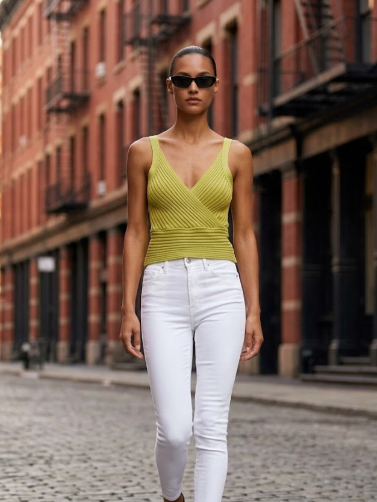 Pistachio HIGH LINE Knit Top Prêt-À-Porter BYMANYC ® New York