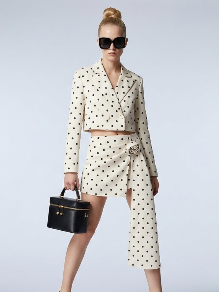 Polka Dot BOWERY Jacket & Skirt Set Prêt-À-Porter BYMANYC ® New York