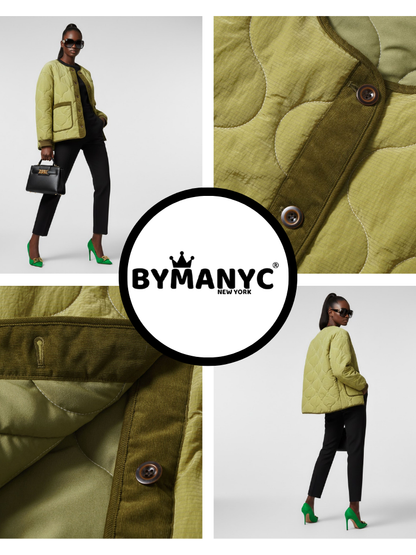 Quilted Jacket New Collection BYMANYC ® New York • Olive Green Utility