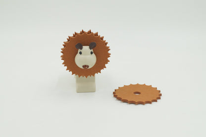Wooden Coaster Holder Lion