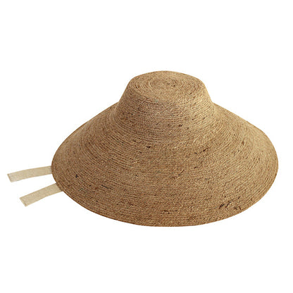 REIGN Jute Straw Hat in Nude Beige