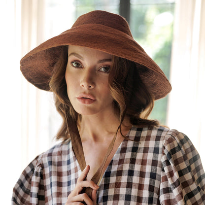 The Reign Jute Hat in Burnt Sienna