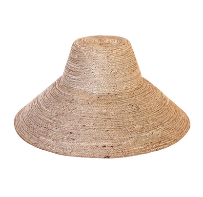 The Riri Jute Handwoven Straw Hat in Beige
