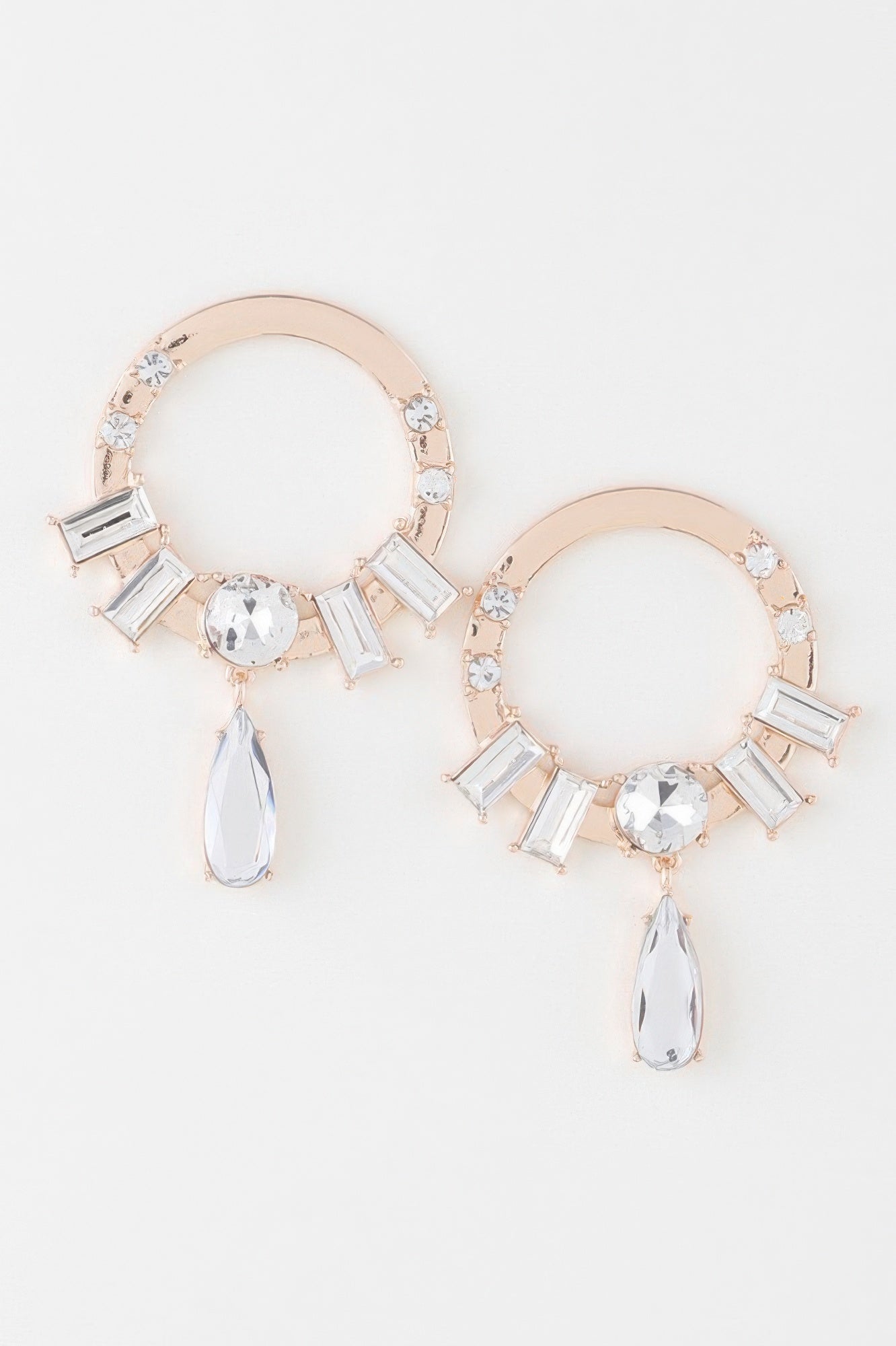 ROCKEFELLER Crystal Jewel Rim Drop Earrings: NYFW BYMANYC ® New York
