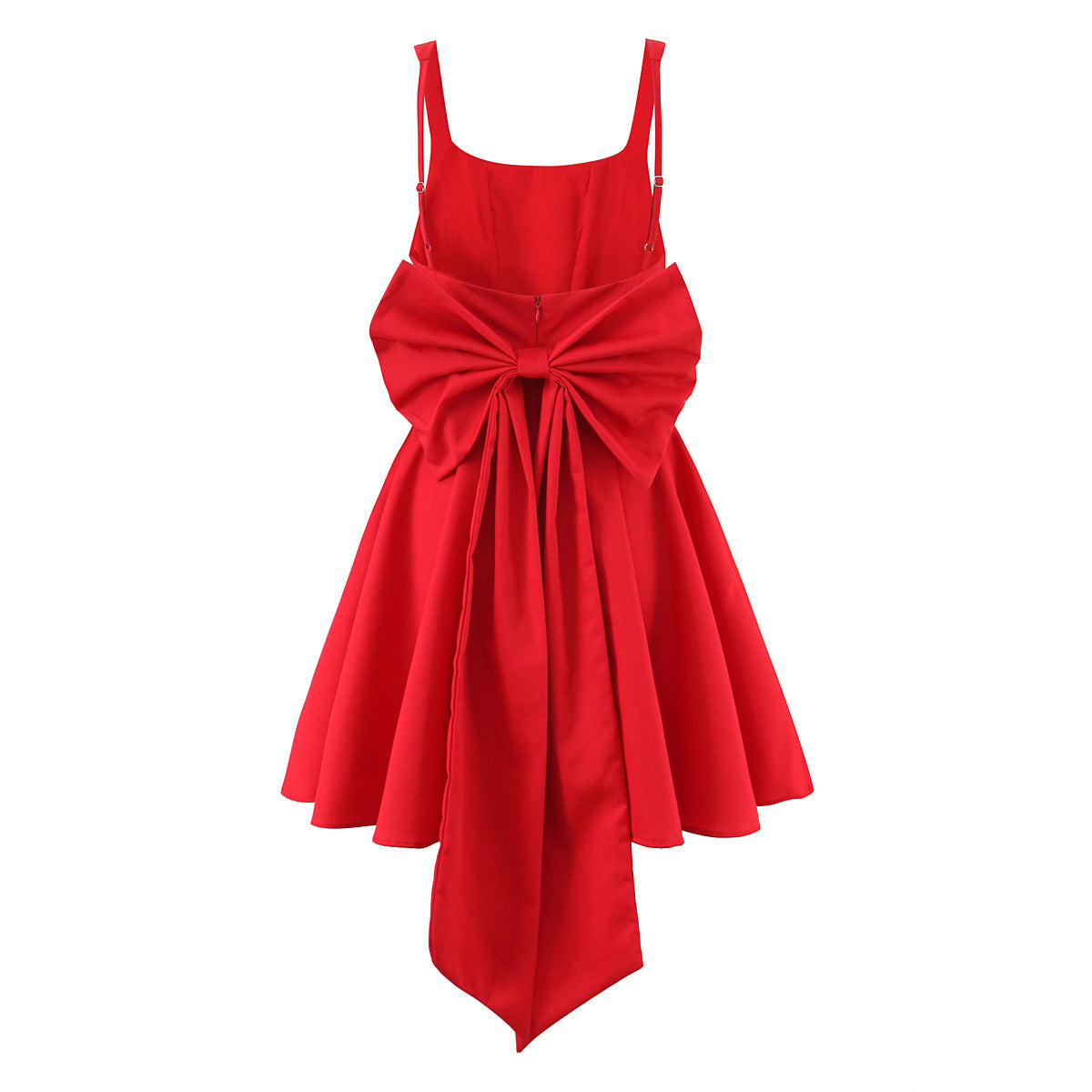 Red Sleeveless Mini Dress With Back Bow GRAMERCY New Collection FASHION BYMANYC ® New York