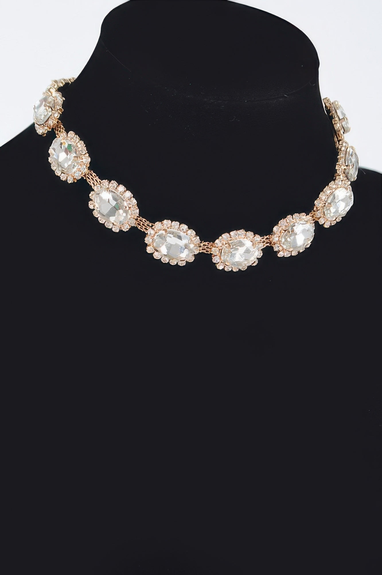 Rhinestone Oval Shape Necklace | Elegant BYMANYC ® New York Style