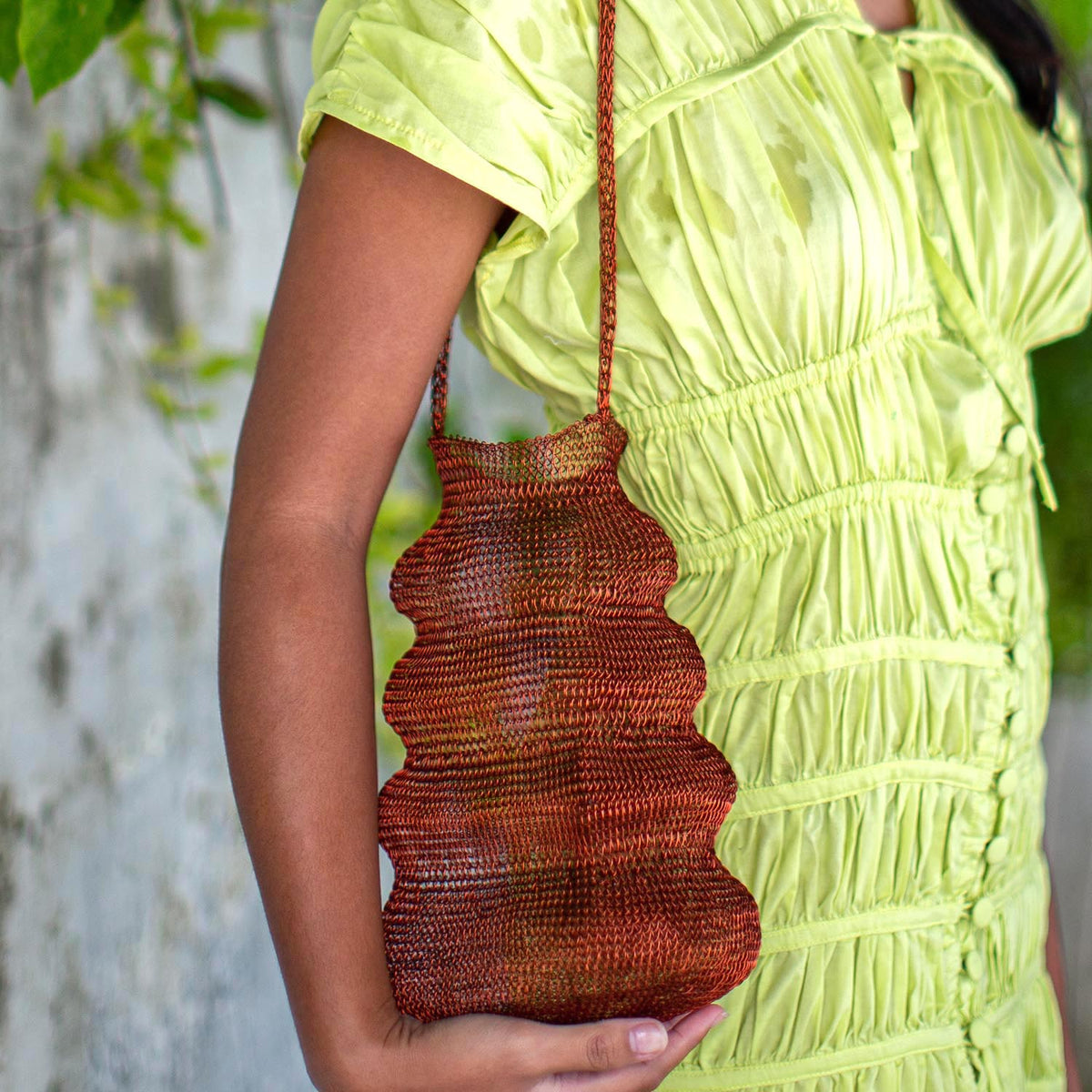 The Shell Handwoven Wire Bag in Copper