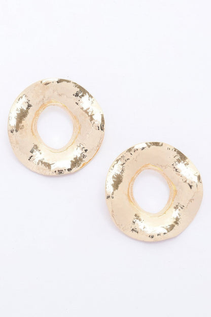 SOHO Metal Gold Dip Circular Earrings: NYFW BYMANYC ® New York