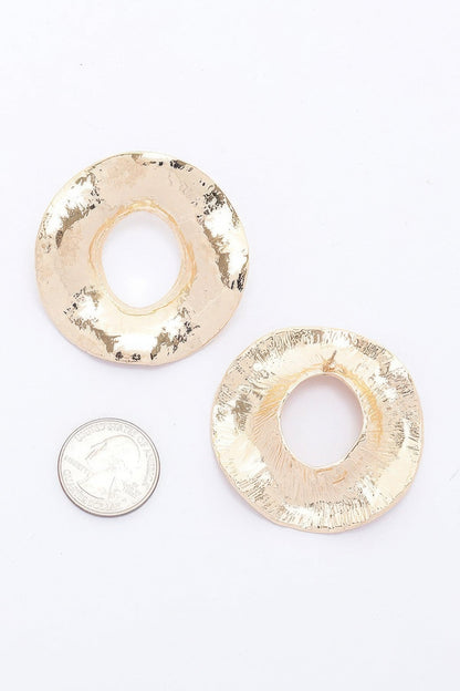 SOHO Metal Gold Dip Circular Earrings: NYFW BYMANYC ® New York