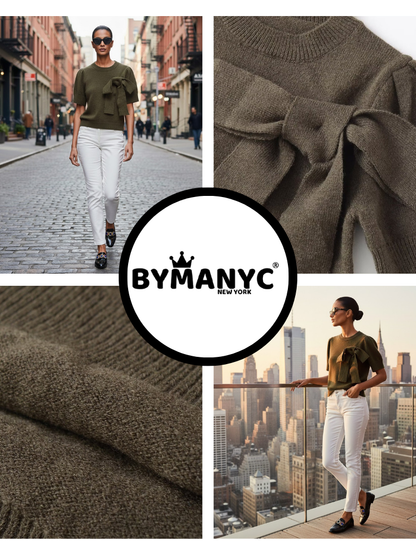 SOHO Women's Side Bow Sweater Prêt-À-Porter BYMANYC ® New York