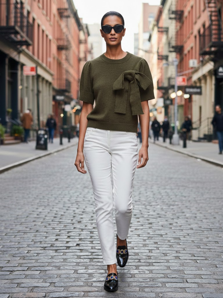 SOHO Women's Side Bow Sweater Prêt-À-Porter BYMANYC ® New York