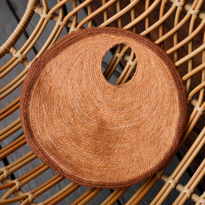 The Solo Walnut Jute Straw Bag in Brown