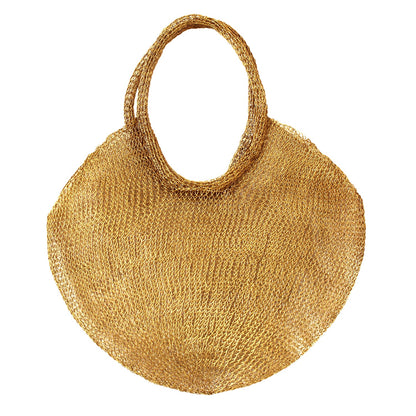 The Sol Mesh Wire Tote Bag in Dark Gold