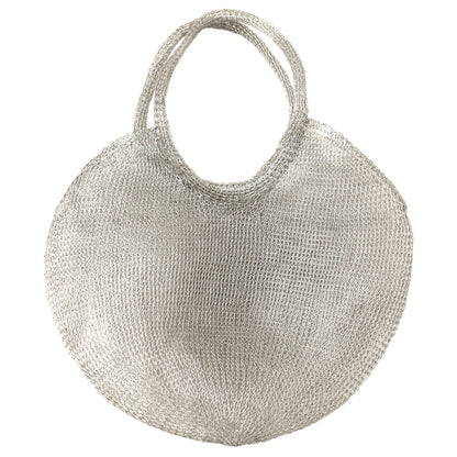 The Sol Mesh Wire Tote Bag in Silver