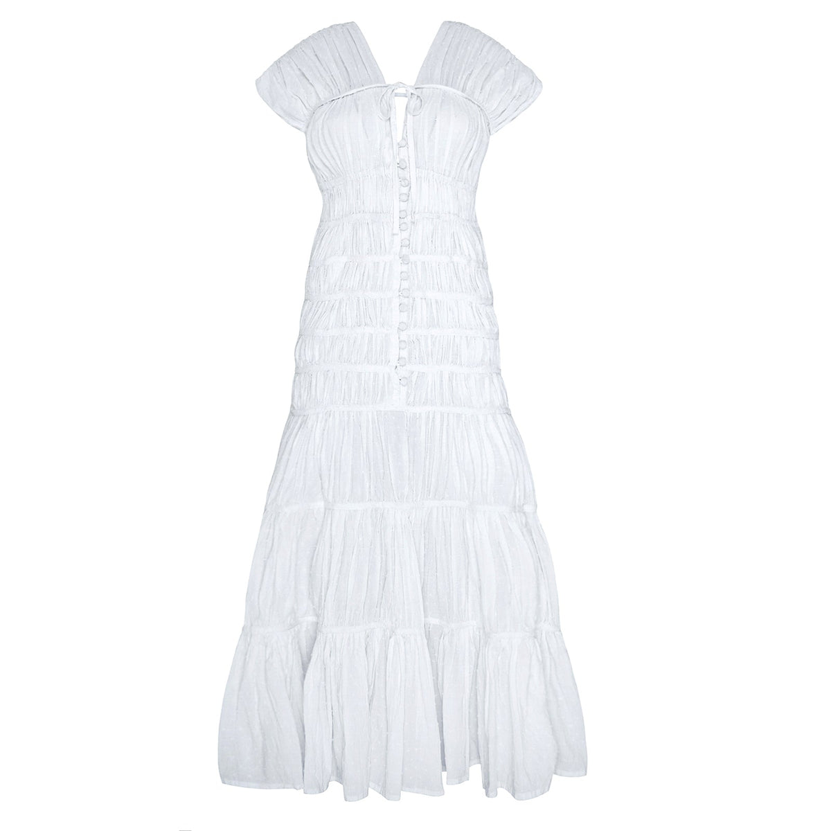 The Srikandi Ruffle Maxi Dress in White