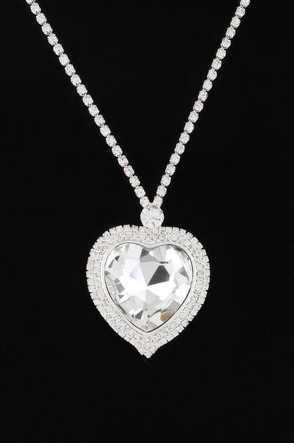 STUYVESANT Jeweled Crystal Heart Necklace: NYFW BYMANYC ® New York