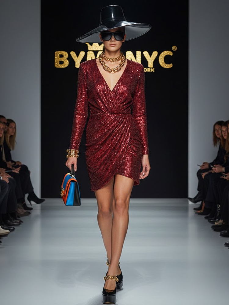 Scarlet Sequin Wrap • MEATPACKING New Collection BYMANYC ® New York