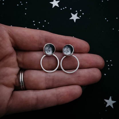 CLEARANCE My Moon Circle Ear Jacket Earrings