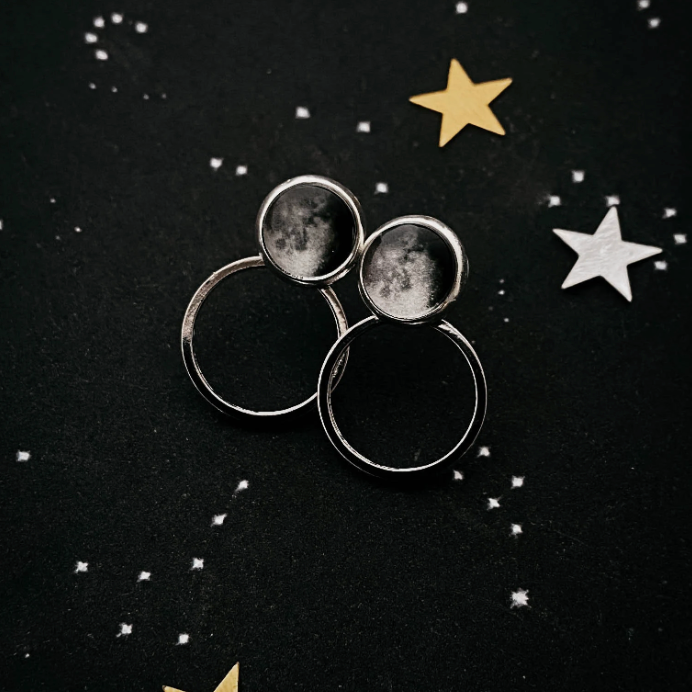 CLEARANCE My Moon Circle Ear Jacket Earrings