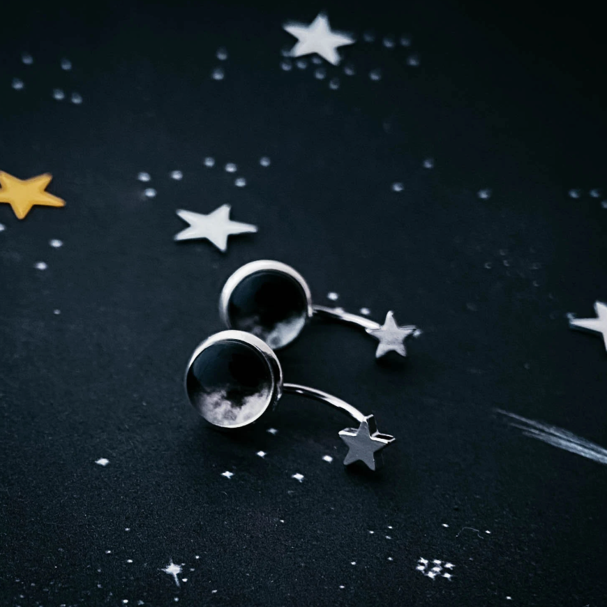 CLEARANCE My Moon Sterling Silver Star Ear Jacket Earrings