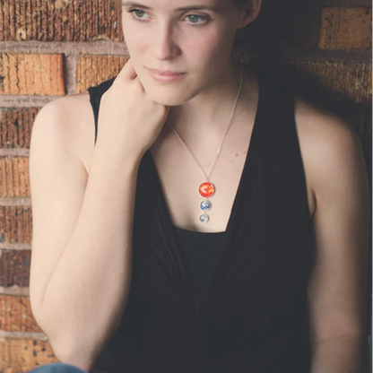 CLEARANCE DISCONTINUED Earth, Moon and Sun Sterling Silver Statement Necklace