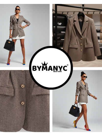 Sculptural Herringbone Blazer • UPPER EAST New Collection BYMANYC ® New York