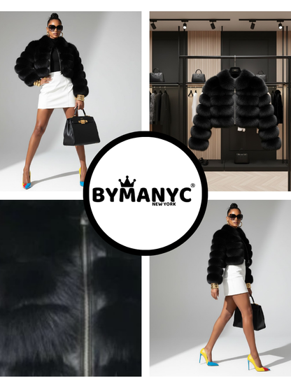 Short Faux Fur Jacket for Women, Flatiron, BYMANYC New York.
