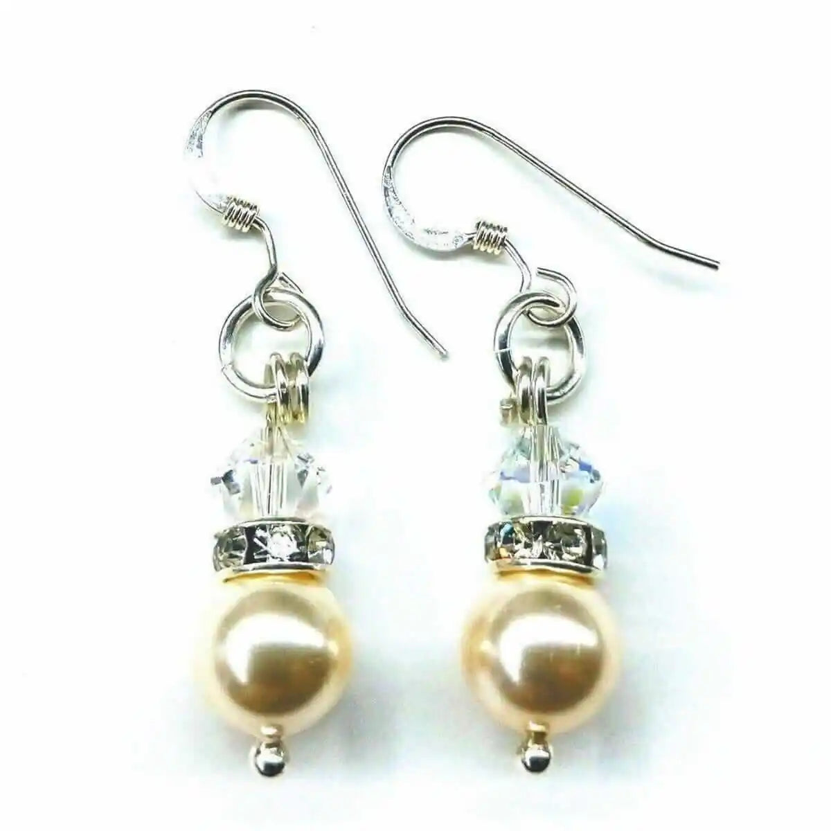 Various Color Swarovski Crystal Pearl Stack Earrings