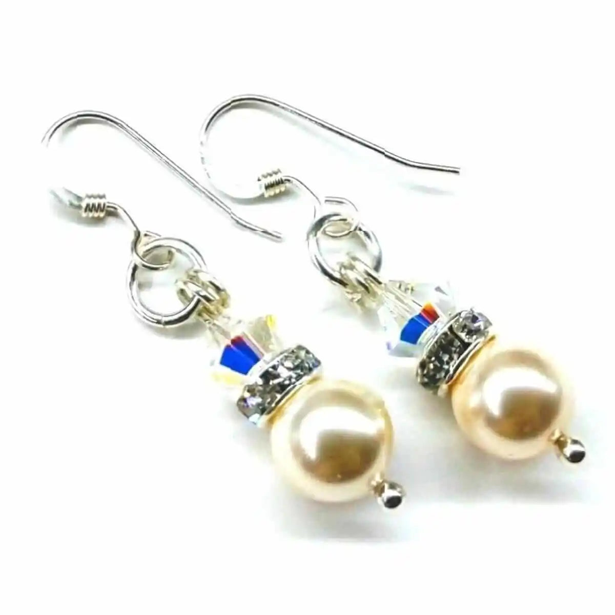 Various Color Swarovski Crystal Pearl Stack Earrings